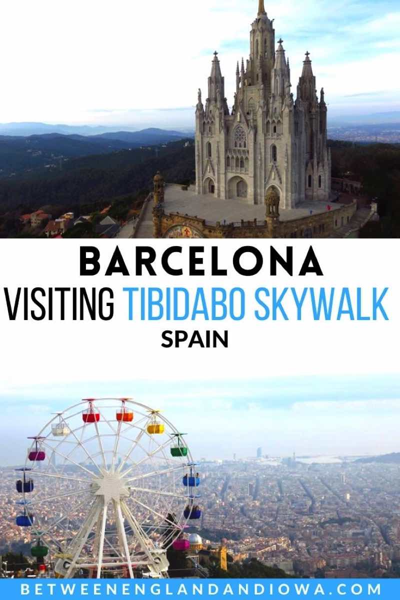 Tibidabo Skywalk Panoramic Area in Barcelona Spain