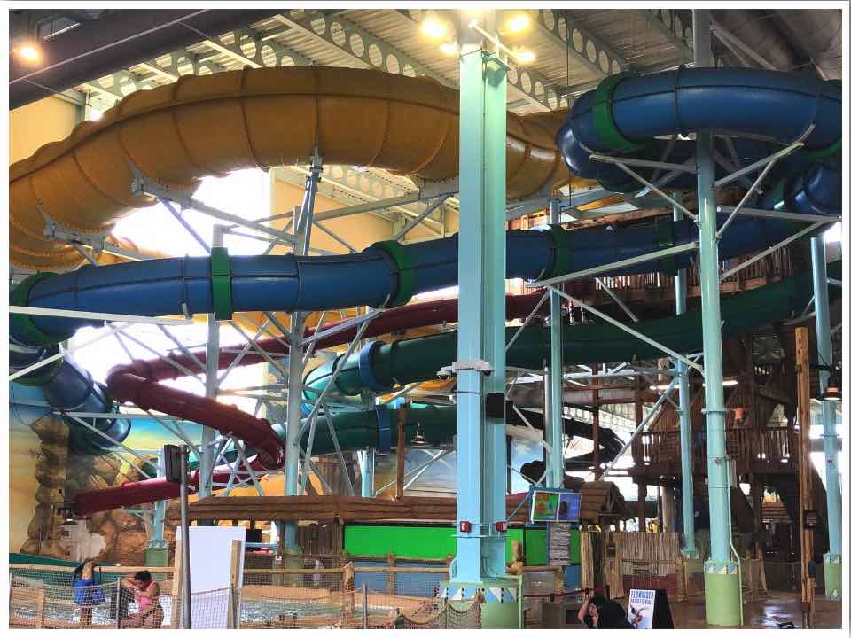 Indoor waterslides Kalahari Waterpark Ohio - Photo credit: Nikki of She Saves She Travels