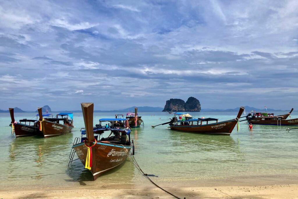 Longtail boats on Koh Ngai Thailand