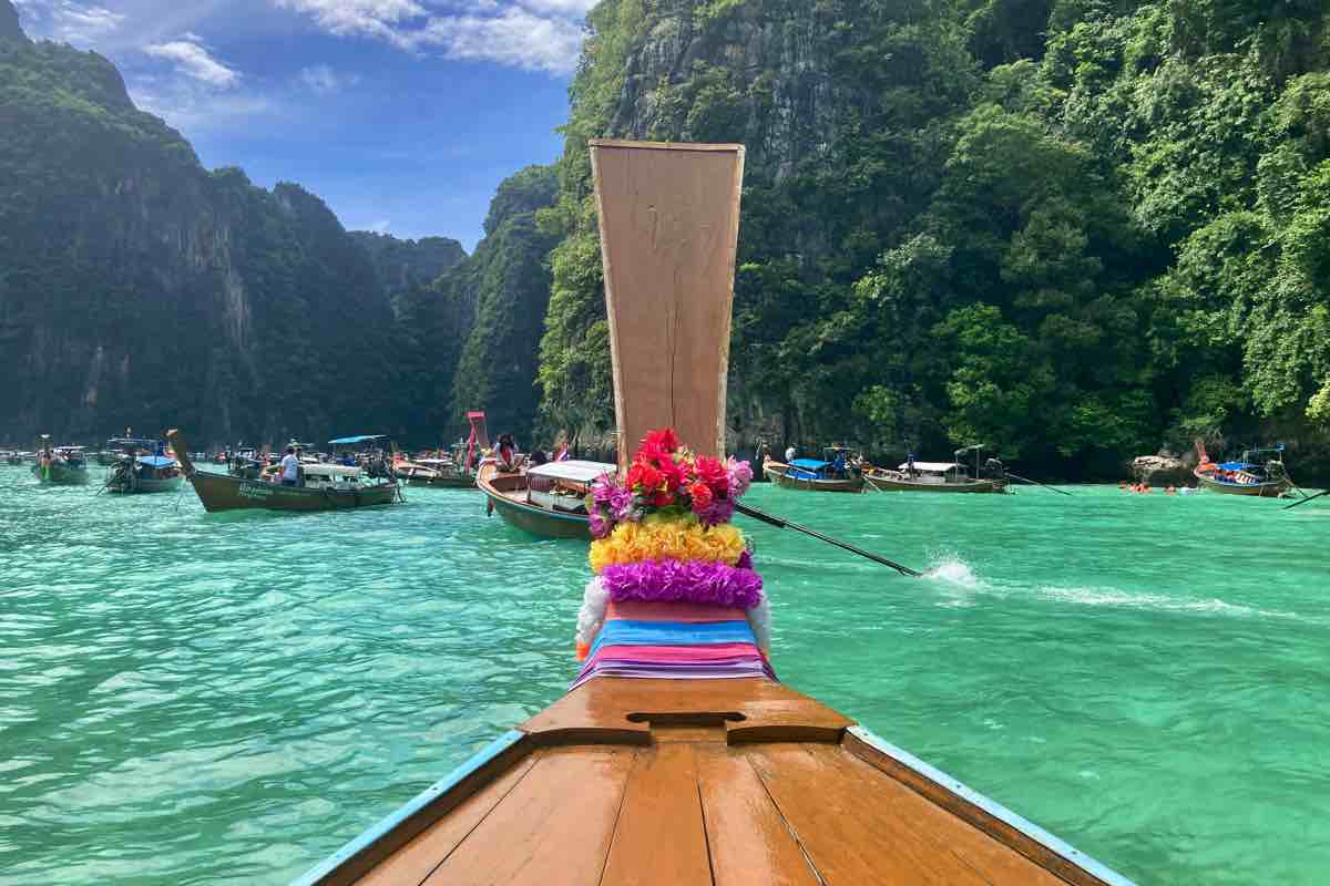 Longtail Boat Pi Lee Bay in Phi Phi Islands